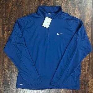 Nike Pullover Dri Fit Sweater size XL Blue 1/4 Zip New With Tags
